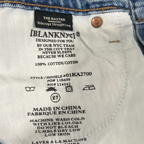 New blanknyc the Baxter ribcage straight leg no shadow medium wash jeans - Picture 3 of 8